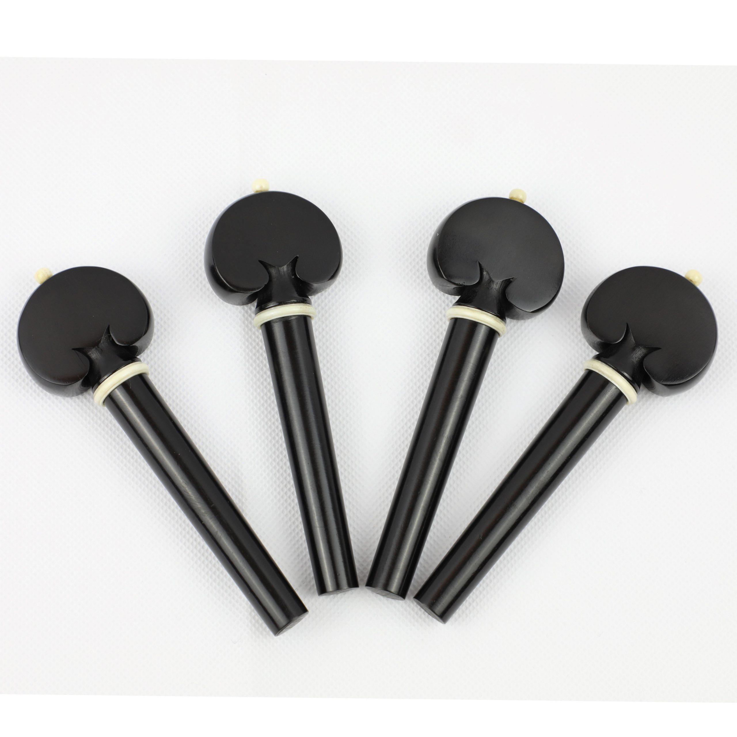 Shop | Fine Cello Peg Set – Heart Model – Ebony/White 4/4
