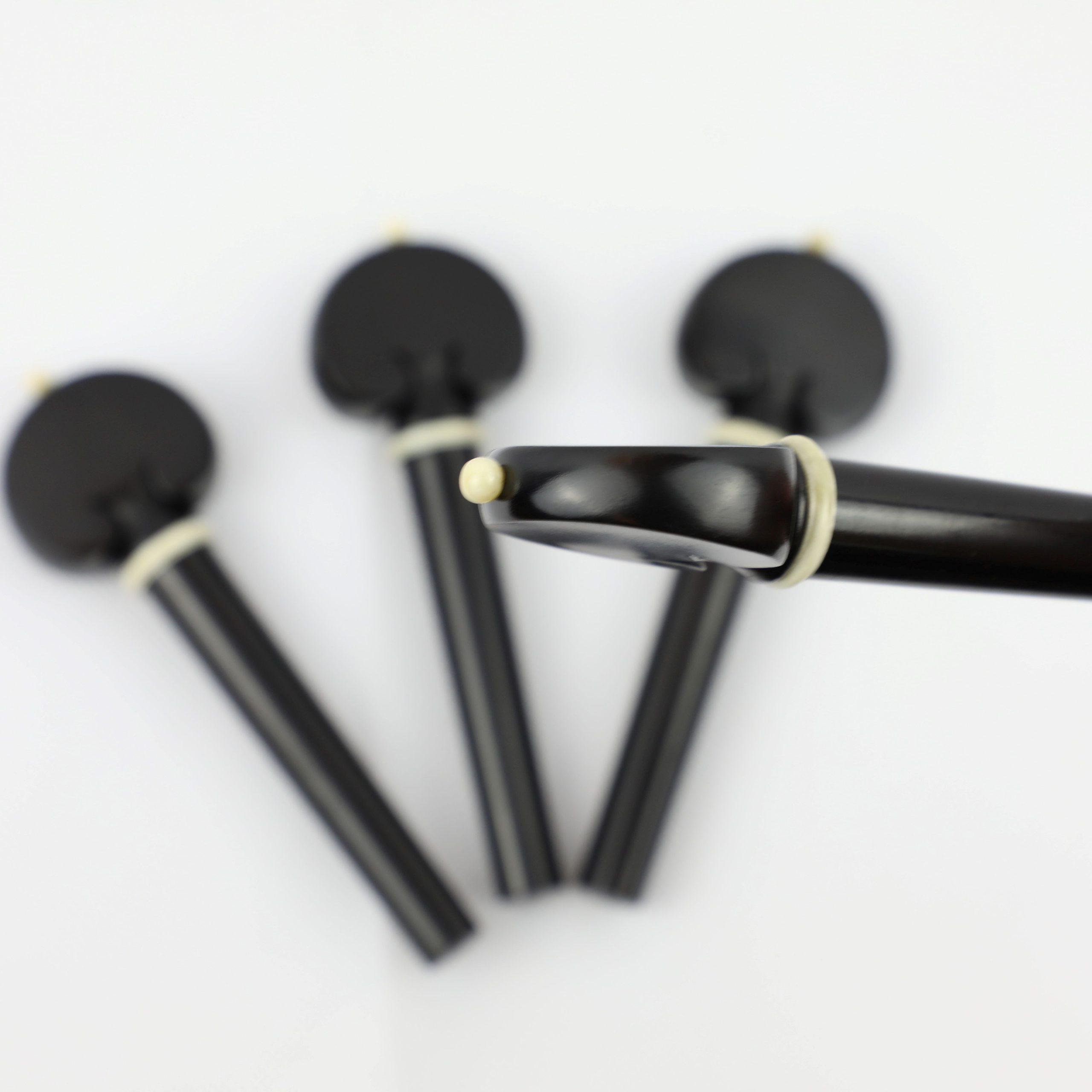 Shop | Fine Cello Peg Set – Heart Model – Ebony/White 4/4