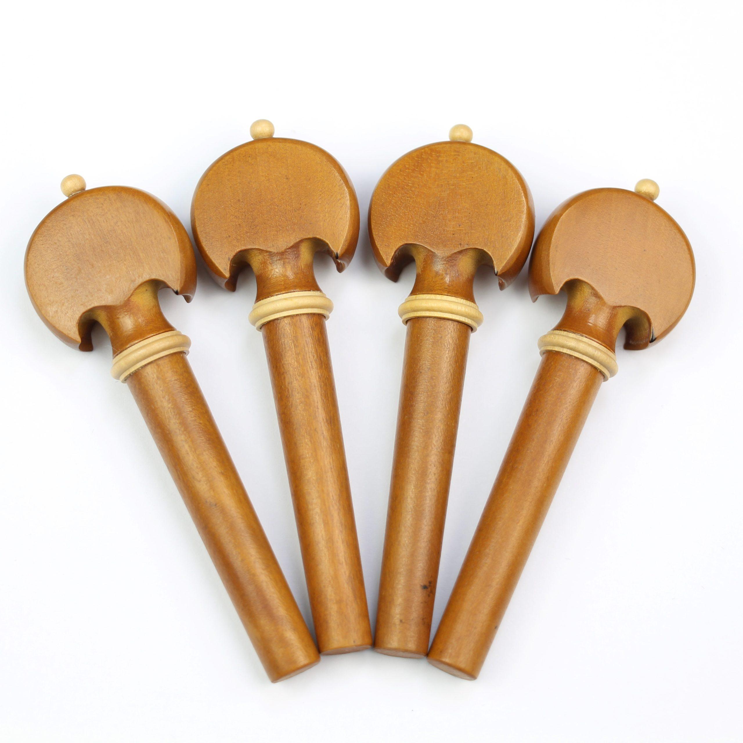 Violin Peg Set - Baroque Model - Boxwood with White Trim