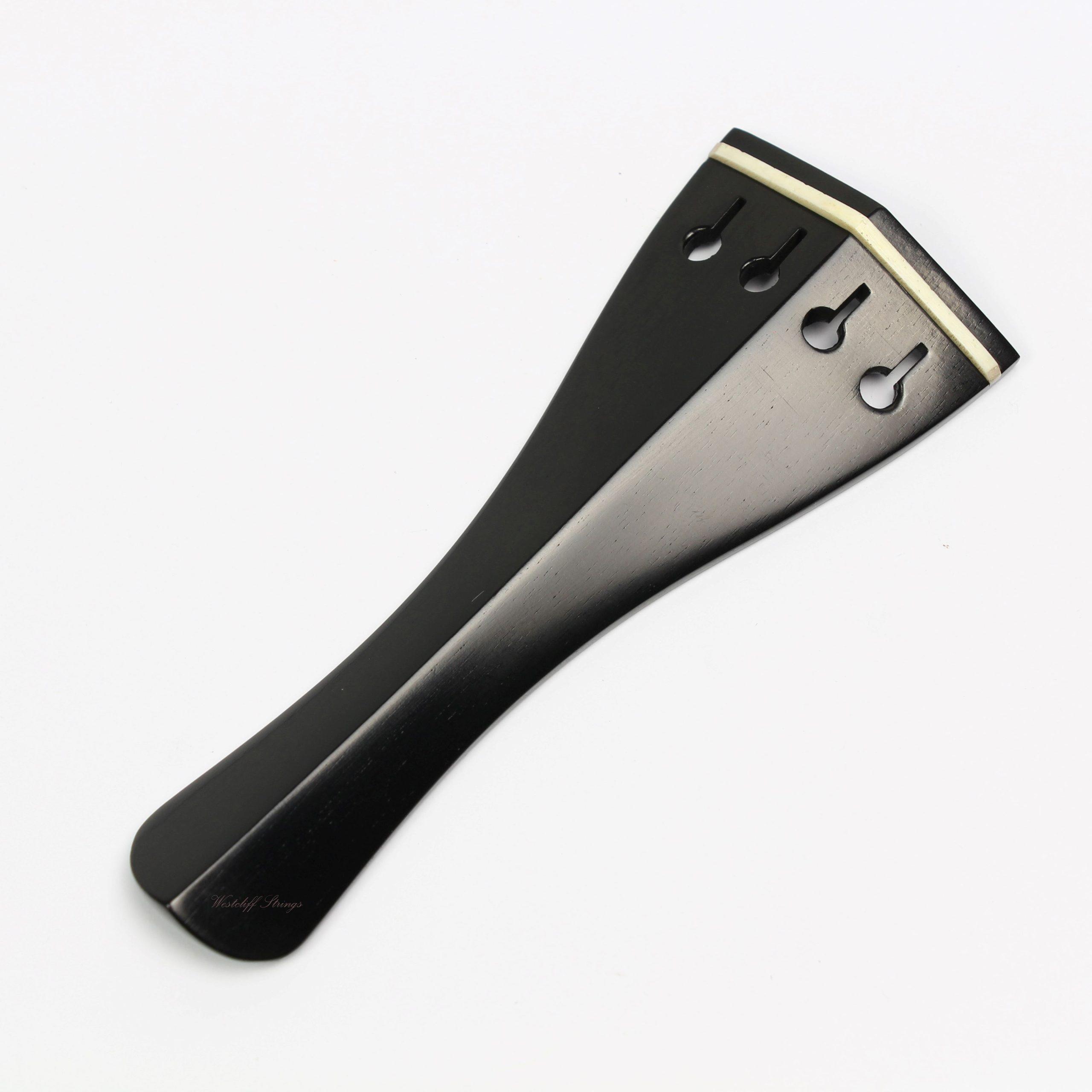 Shop | Violin Tailpiece - Hill Model in Ebony with WHITE Trim 10.8cm