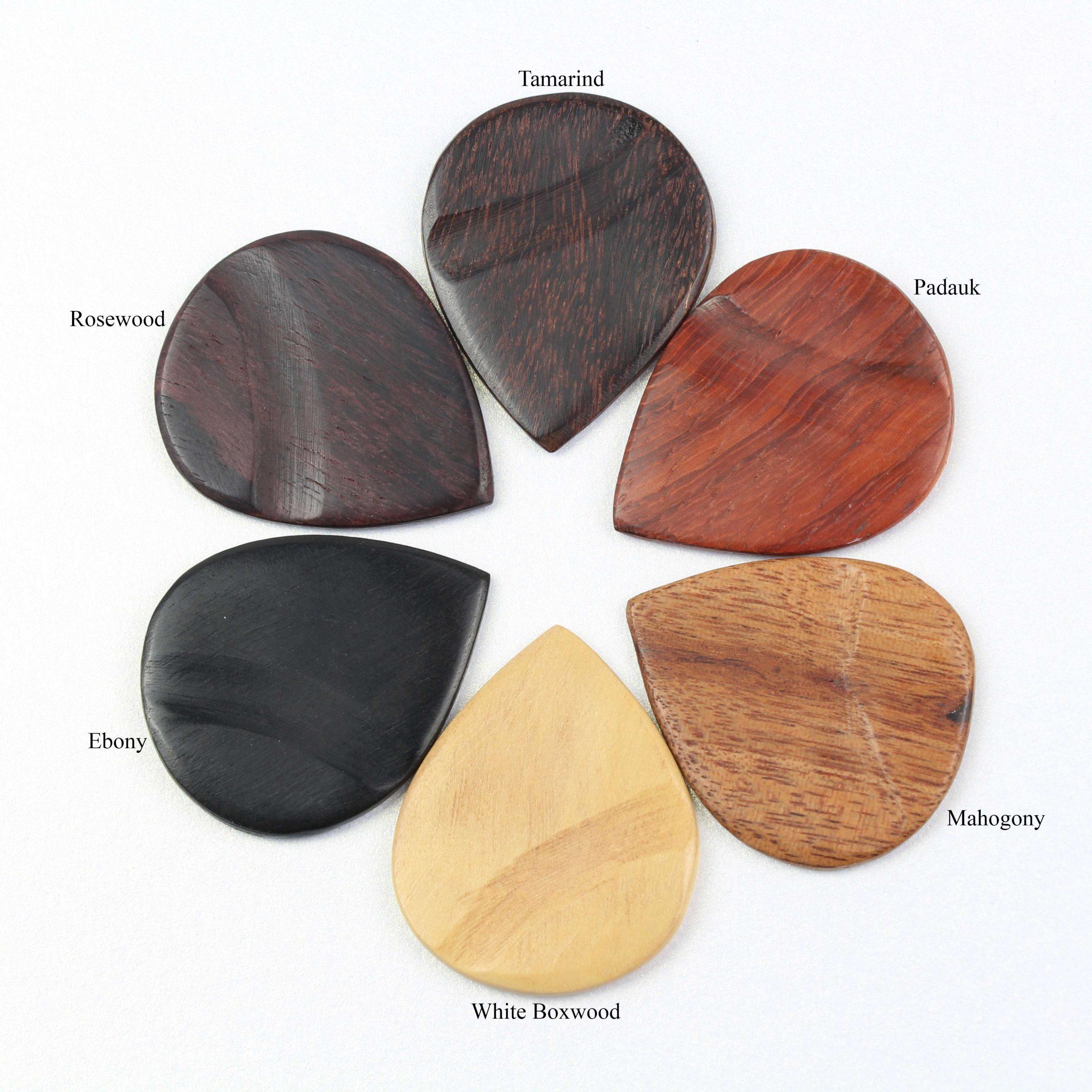 Set of exotic woods plectrums/picks