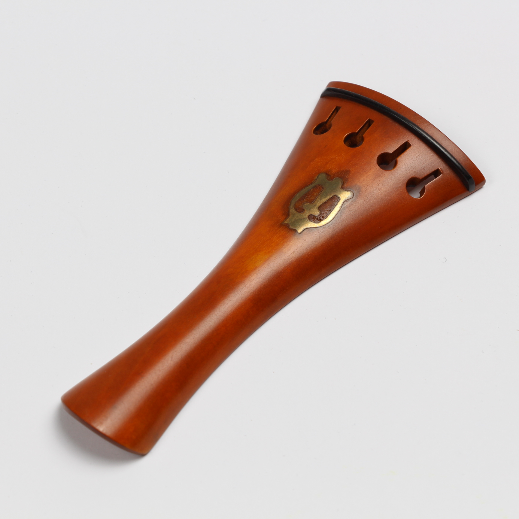 Tailpiece Boxwood - Ebony Trim Lyre Inlay Violin 10.8cm - Image 1