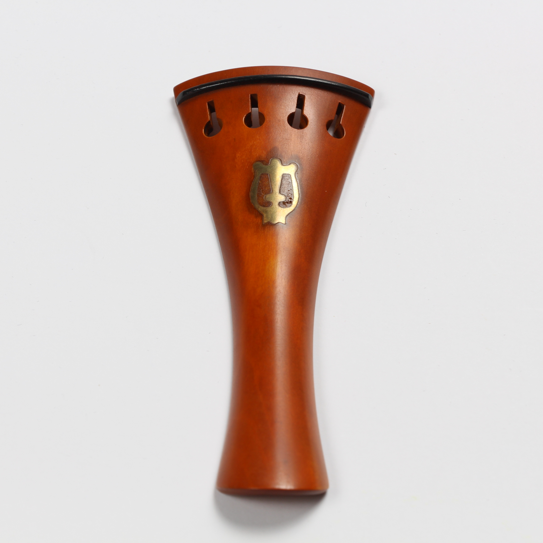 Tailpiece Boxwood - Ebony Trim Lyre Inlay Violin 10.8cm - Image 3