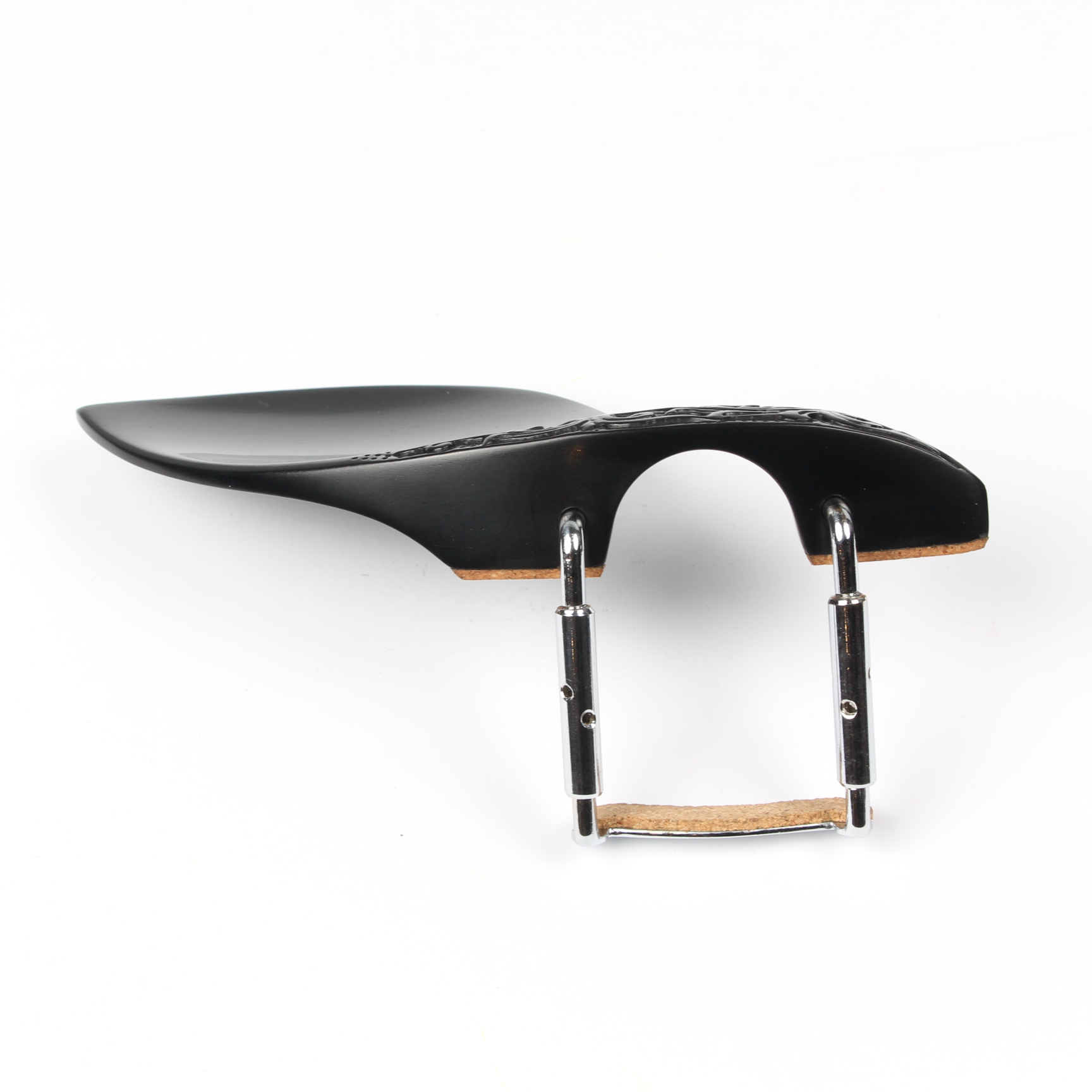 Violin Chinrest Italian Ebony Carved - Medium Height - Image 1