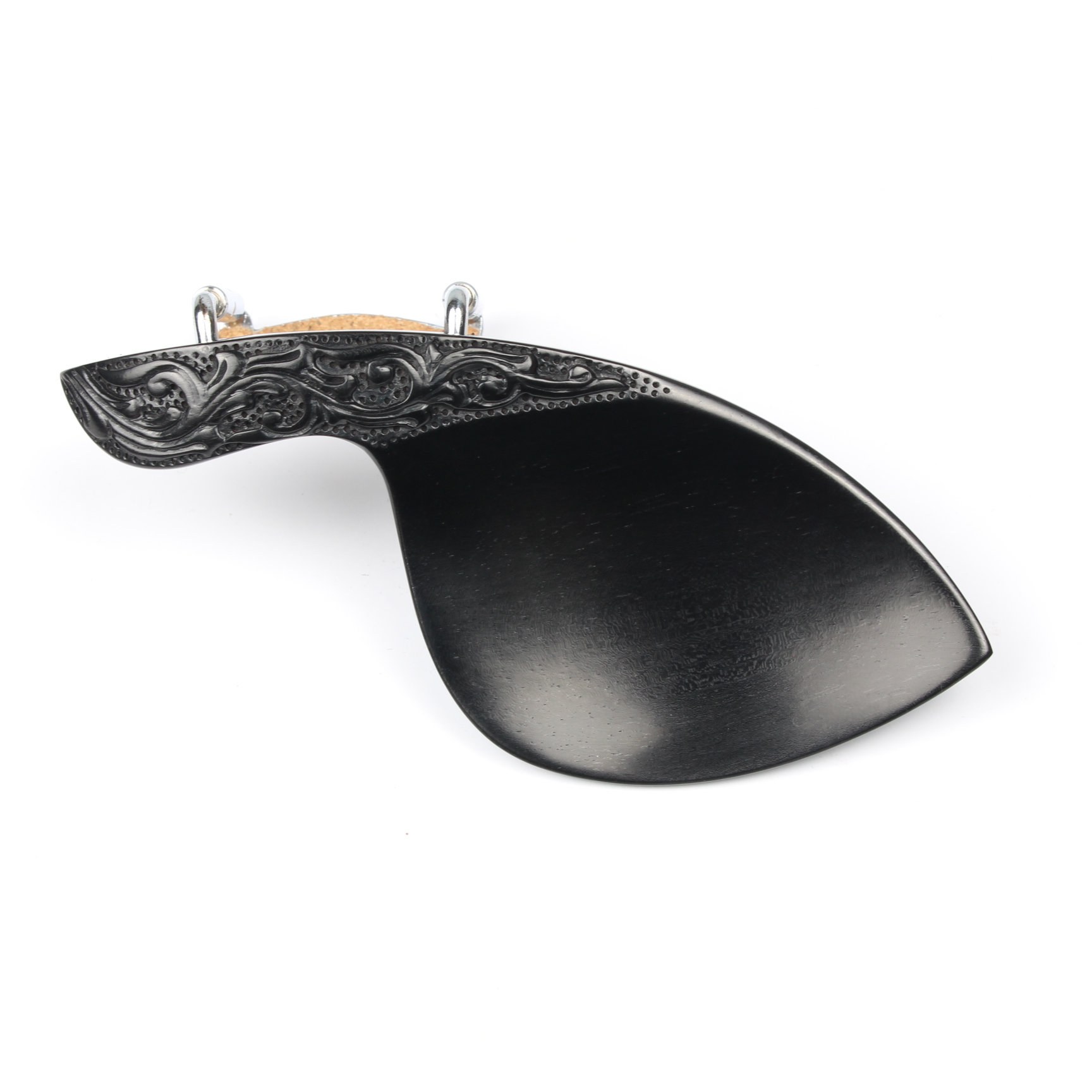 Violin Chinrest Italian Ebony Carved - Medium Height - Image 2