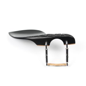 Violin Chinrest Italian Ebony Carved - Low Height