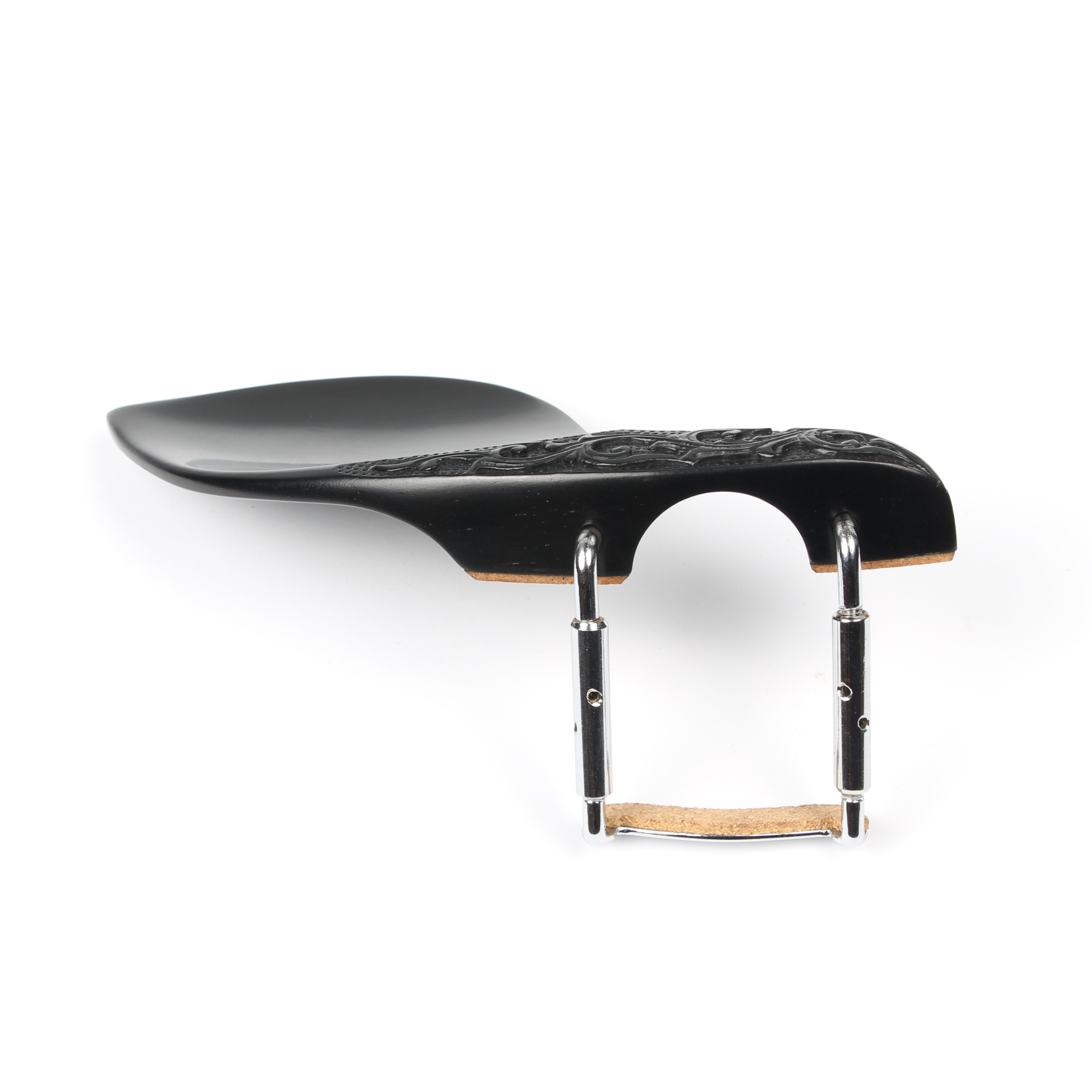 Violin Chinrest Italian Ebony Carved - Low Height - Image 1