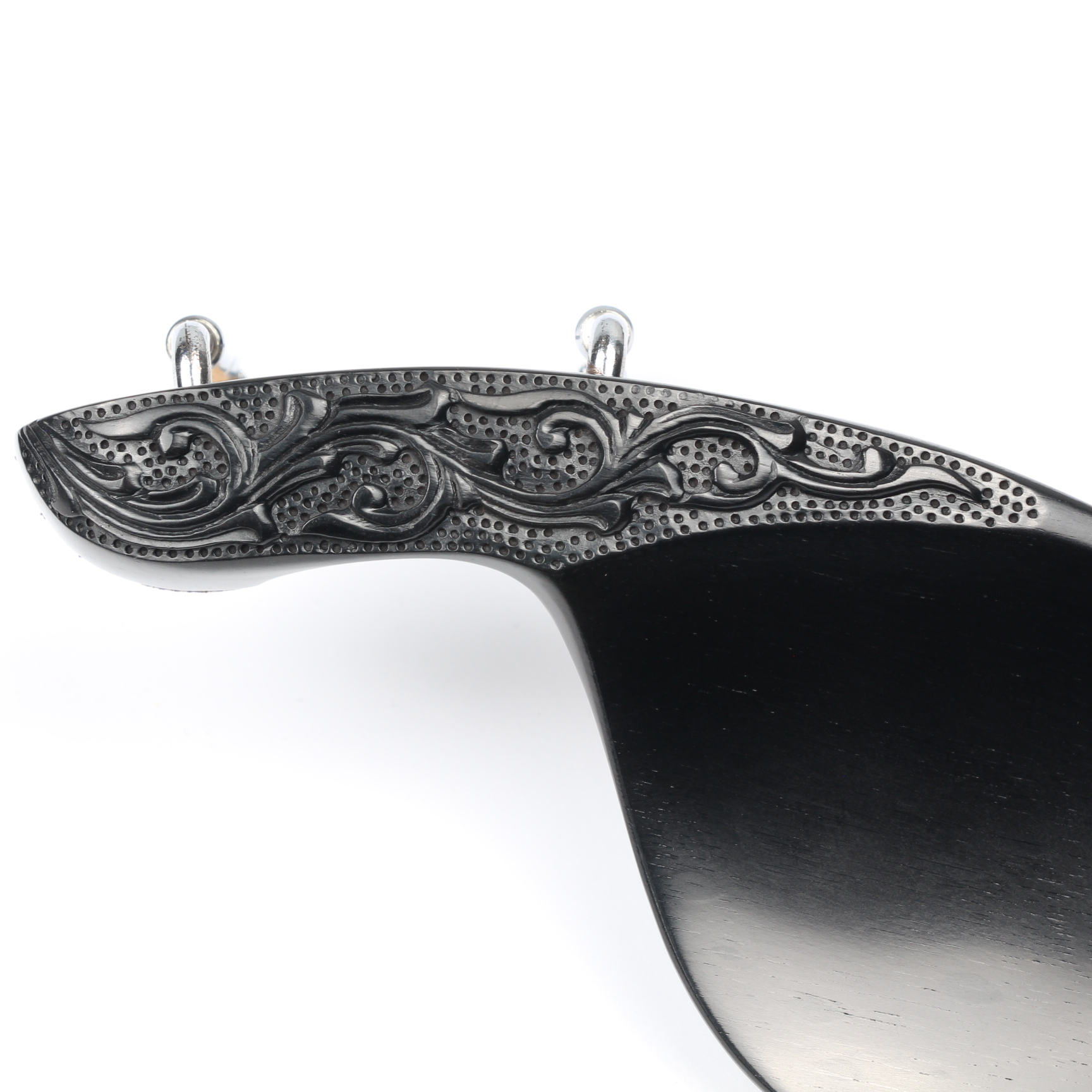 Violin Chinrest Italian Ebony Carved - Low Height - Image 4