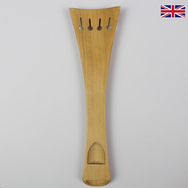 Carved Tailpiece White Boxwood Fleur de Lys Long- Cello