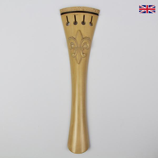 Carved Tailpiece White Boxwood Fleur de Lys - Cello