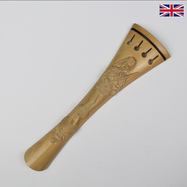 Carved Tailpiece White Boxwood St Cecile - Cello