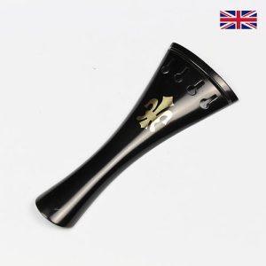 Tailpiece Ebony Wood - Ebony Trim Fleur-de-Lys Inlay