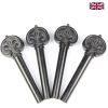 Peg Set Carved Ebony Heart Model Cello Fleur de Lys Black Trim