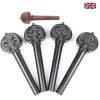 Peg Set Carved Ebony Heart Model Cello Fleur de Lys Black Trim