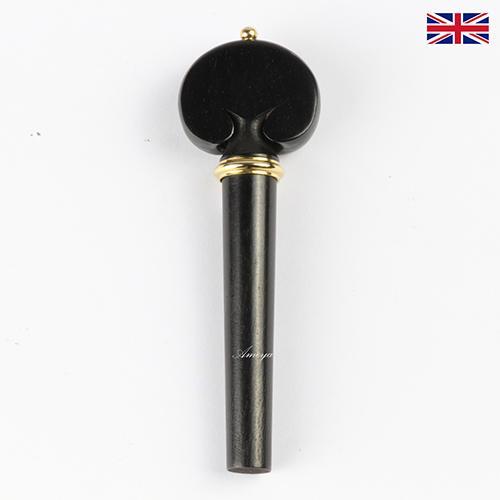 Peg Set Ebony - Heart Model with Brass Trim Violin