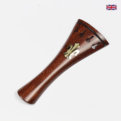 Tailpiece Tamarind Wood - Ebony Trim Fleur-de-Lys Inlay