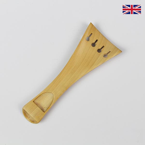 Carved Tailpiece White Boxwood Fleur de Lys - 4/4 Violin Long