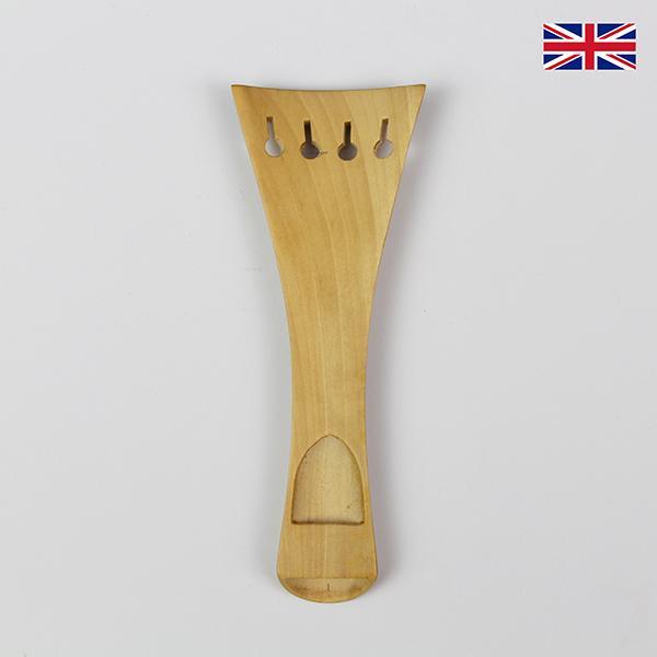 Carved Tailpiece White Boxwood Fleur de Lys - 4/4 Violin Long