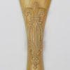 Carved Tailpiece White Boxwood Fleur de Lys - 4/4 Violin Long