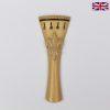 Carved Tailpiece White Boxwood Fleur de Lys - 4/4 Violin Frill
