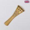 Carved Tailpiece White Boxwood Fleur de Lys - 4/4 Violin Frill