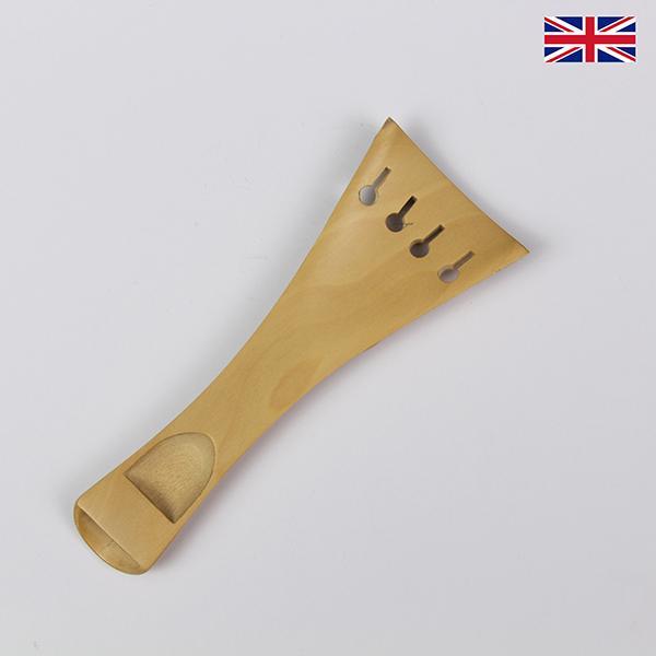 Carved Tailpiece White Boxwood Fleur de Lys - 4/4 Violin Frill