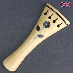 Tailpiece White Boxwood - Ebony Trim Flower Inlay
